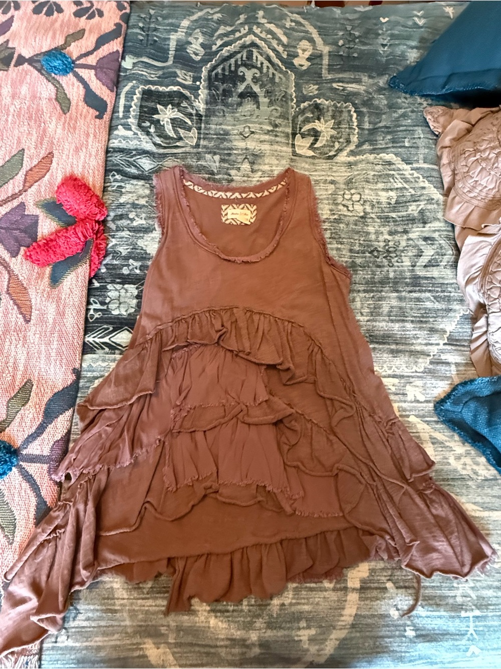 Meadow Rue Mauve Ruffled Sleeveless Tank - Picture 4 of 6